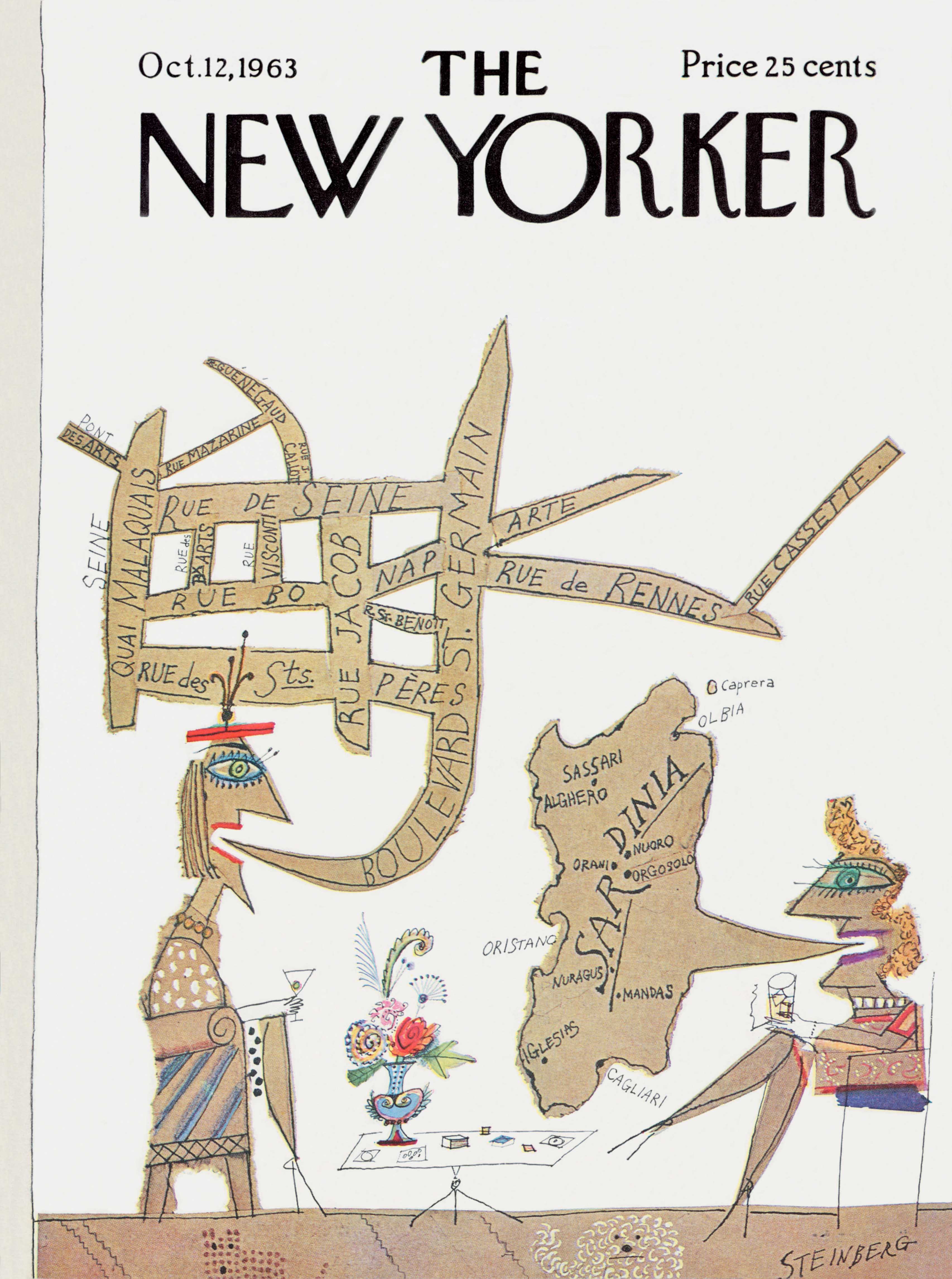 Saul Steinberg, Cover of The New Yorker, Oct 12, 1963 © The Saul Steinberg Foundation /Artists Rights Society (ARS), New York Cover reprinted with permission of The New Yorker magazine. All rights reserved.