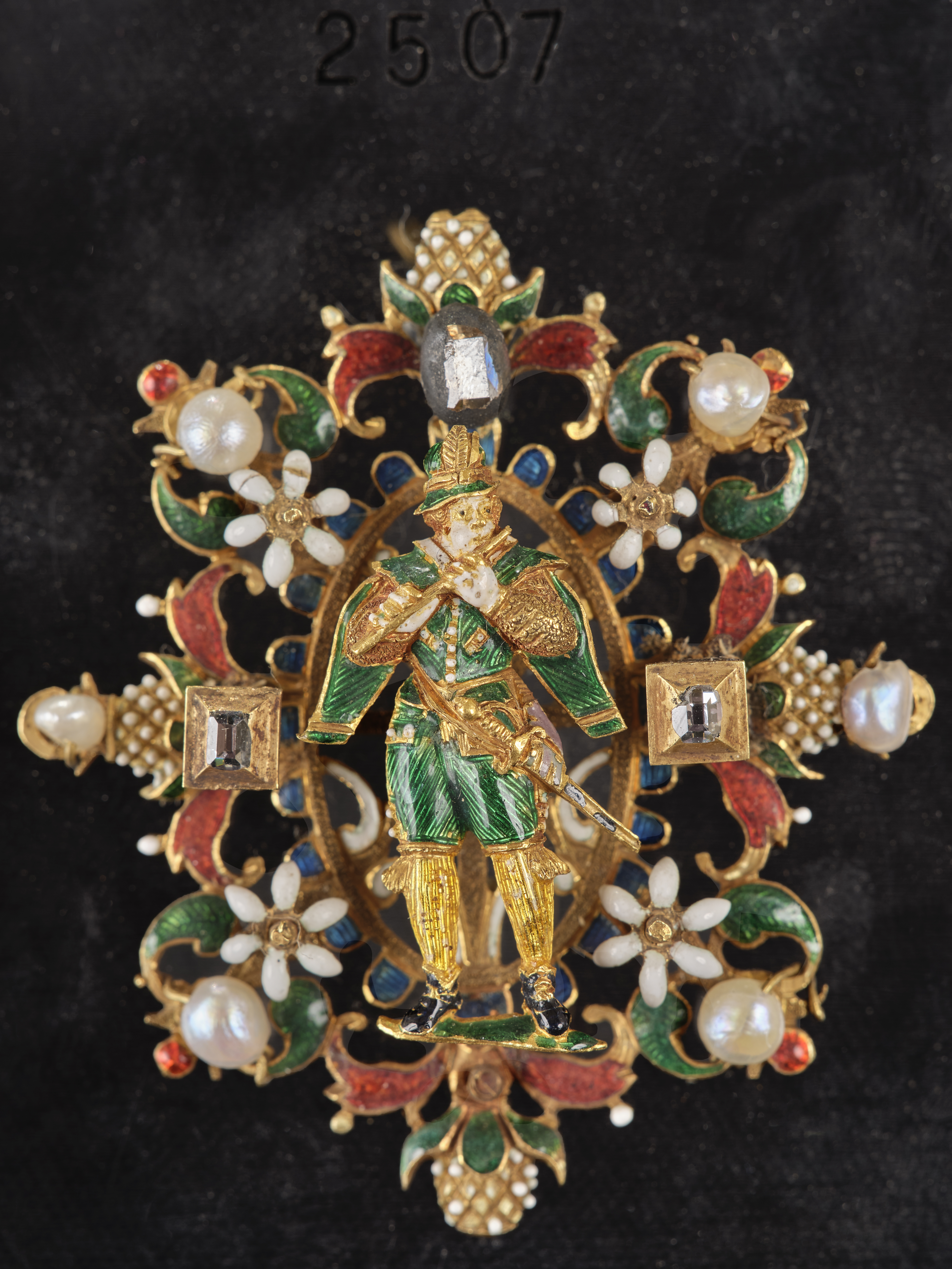 Ambito fiammingo, fine sec. XVI, Bottone-gioiello Firenze, Gallerie degli Uffizi, Tesoro dei Granduchi