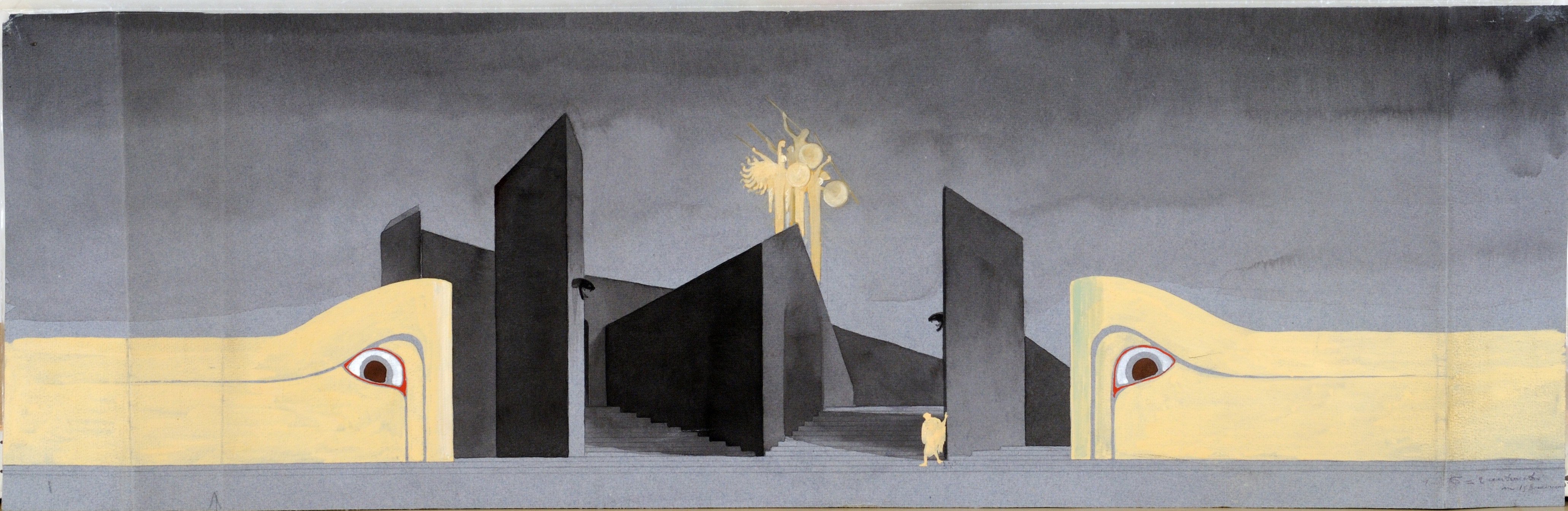 Bozzetto di scenografia per il Ciclo Tebano, 1927.  Archivio dell’Opera di Duilio Cambellotti, Roma