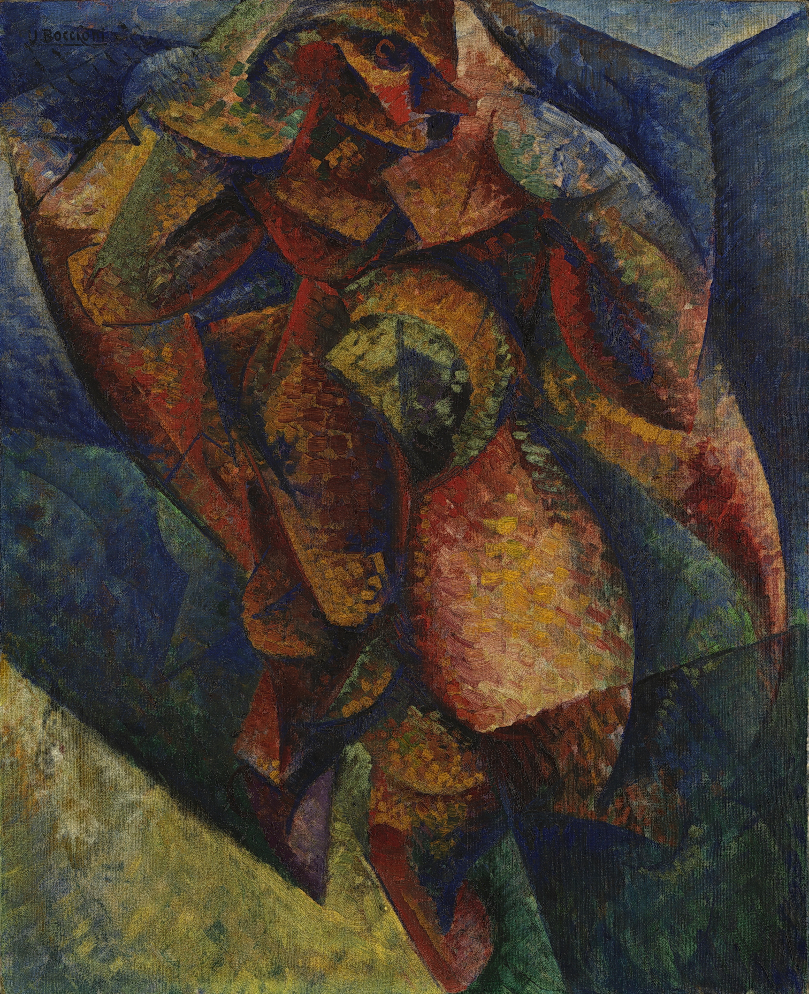 Umberto Boccioni Corpo umano (Dinamismo) 1913, olio su tela, cm 80x65 Milano, Museo del Novecento