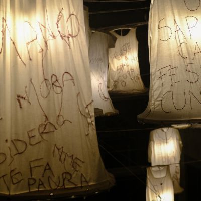 Foto degli allestimenti a cura degli allievi dell’Accademia di Belle Arti di Napoli coordinati dal prof. Mario Laporta